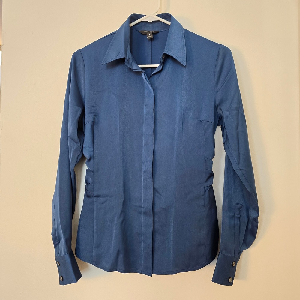 Banana Republic Shirt Button Down Long Sleeve Womens 2 Blue